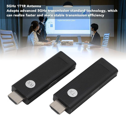 HDMI Transmitter and Receiver, Plug and Play Portable 2.4Ghz 5GHz HDMI Extender Kit for Streaming Video and Audio to Monitor TV Projector