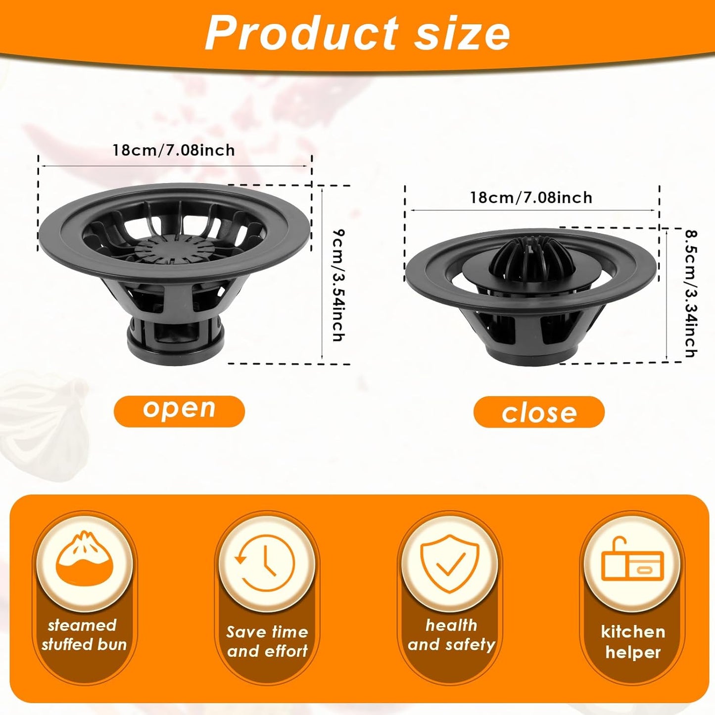 Baozi Maker Machine,Handbanary 7.08 inch Dumpling Momo Ravioli Maker Machine,Pie Steamer Bun Mold, Kitchen Gadget Tool Homemade Bao Buns Preparation Culinary Exploration Ease of Use Cleaning(Black)