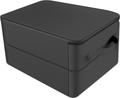 2 Layer Golf Trunk Organizer Large Waterproof Car Golf Locker with Separate Ventilated Compartment Versatile Trunk Organizer for Balls, Tees, Clothes, Gloves (Black)