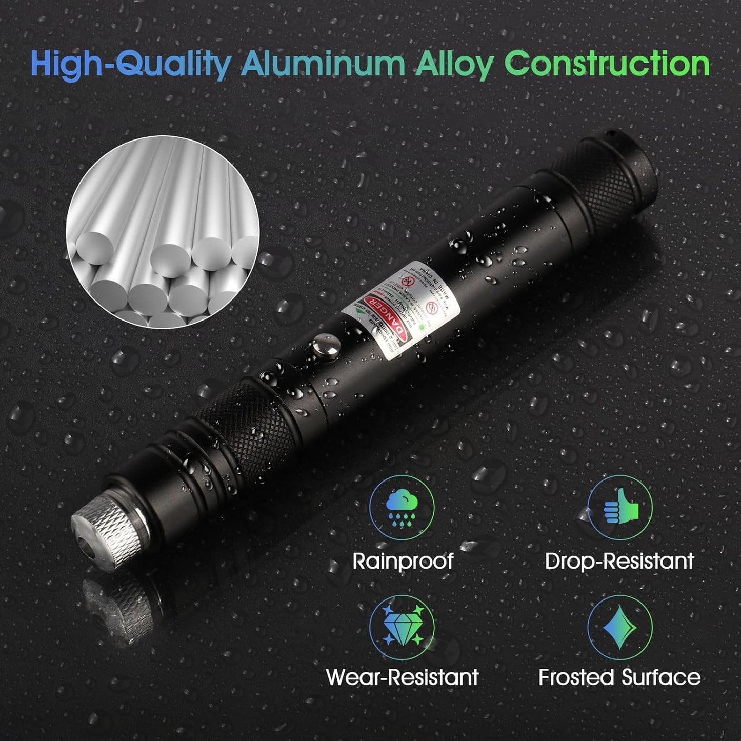 Rechargeable Low-Powered Laser Flashlight Long Distance Range for TV/LED/LCD Screens Tactical Flashlights Presentation Office/Outdoors/Astronomic/Construction