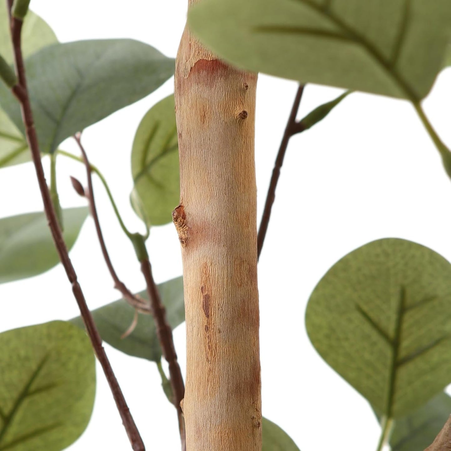 OAKRED Artificial Eucalyptus Tree 4ft, Tall Fake Tree with Natural Wood Trunk and Realistic Silver Dollar Leaves, Silk Faux Eucalyptus Artificial Plants for Indoor Home Decor Office Living Room