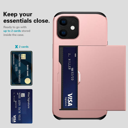 Asuwish Phone Case for iPhone 11 6.1 with Tempered Glass Screen Protector and Credit Card Holder Wallet Cover Hard Hybrid Cell Accessories iphone11case iPhone11 i Phone11 11s XI 11R Women Men RoseGold