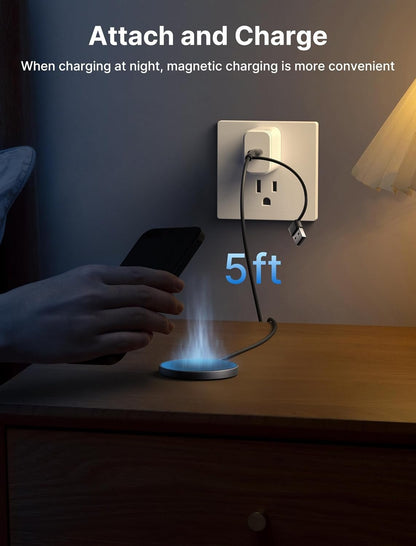 【2 Pack】 JSAUX Magnetic Wireless Charger Compatible with MagSafe Charger, 15W Wireless Mag Safe Charging Pad, Mag Charger 7.5W for iPhone 16/Pro/Max/Plus, iPhone 15/14/13/12 Series Magsafe Case-Black