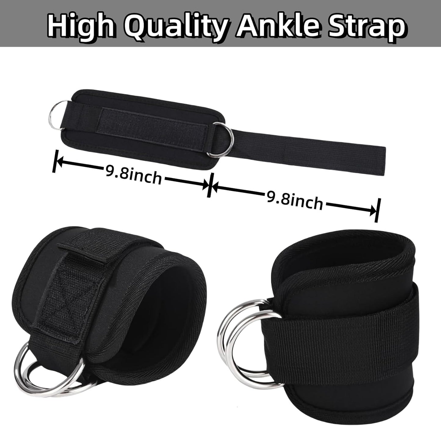 Ankle Straps & Exercise Handles for Cable Machinesr Attachments Gym Glute Workouts Kickbacks, Home Gym Accessories, Pilates Equipment