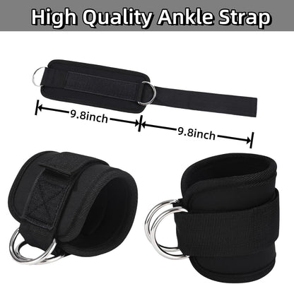 Ankle Straps & Exercise Handles for Cable Machinesr Attachments Gym Glute Workouts Kickbacks, Home Gym Accessories, Pilates Equipment