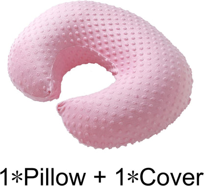 ESEN Baby Nursing Pillow and Body Positioner for Breast Feeding and Bottle Feeding, Ultra Soft Baby Breastfeeding Pillows with Removable Nursing Pillow Cover for More Support for Mom and Baby (Pink)