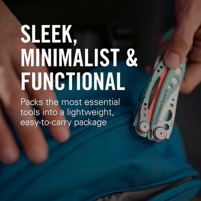 LEATHERMAN, Skeletool, 7-in-1 Lightweight, Minimalist Multi-Tool for Everyday Carry (EDC), Home, Garden & Outdoors, Topographical Print, Stainless Steel