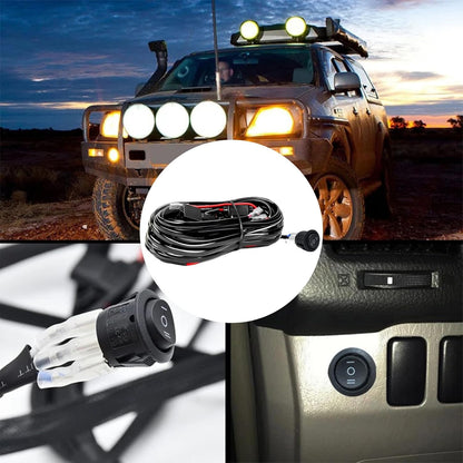 Light Wiring Kit, Harness Relay Fuse Durabled Lead Wire, Fog Light Electrical Gear for Easy Installation, Compatible with Work Lights Vehicle Lighting Accessories
