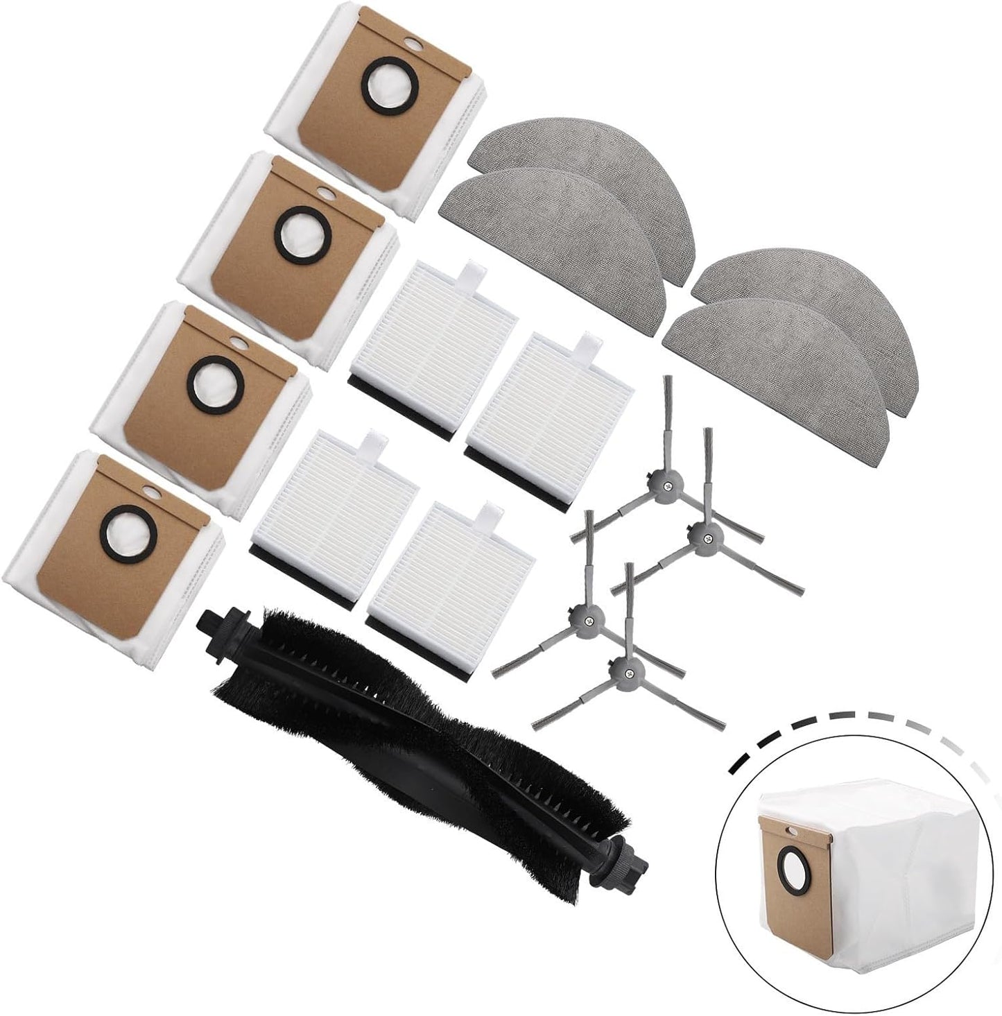 Cleaning Essentials Hoover HG4 and Hydro Pro Mop Filter and Mop Cloth Set Includes Side Brushes and Dust Bags
