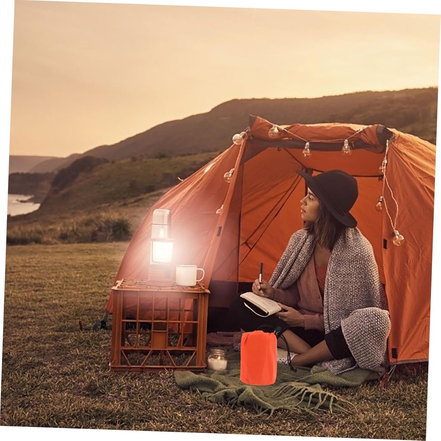 FOYTOKI Sleeping Compact Thermal Blanket Portable Survival Tent Waterproof Camping Gear Bivy Sack