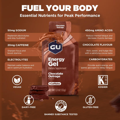 GU Energy - Energy Gels - Chocolate Outrage (with caffeine)