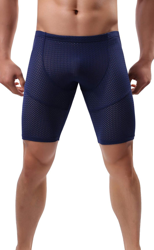 Linemoon Mens Tight Yoga Workout Shorts Mesh Gym Training Shorts