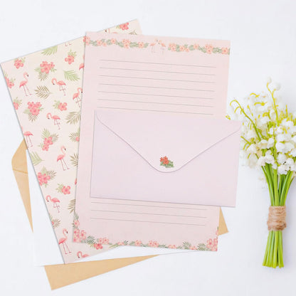 KSIWRE 54 PCS Stationery Set with Envelopes,36 Writing Paper+18 Envelopes,Cute Lined Stationery Paper for Writing Letters Invitations Poem Office School Supplies