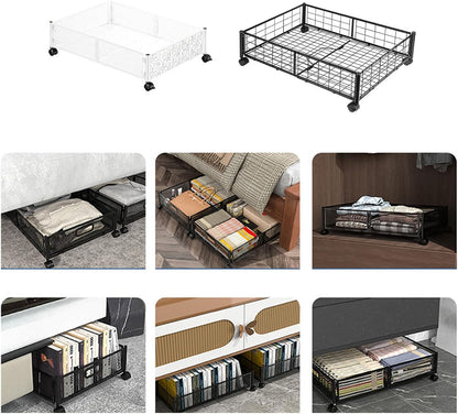 Duyeuau Adjustable Height Shelf Space Saving Furniture for Bedroom Organization Sturdy Carbon Steel