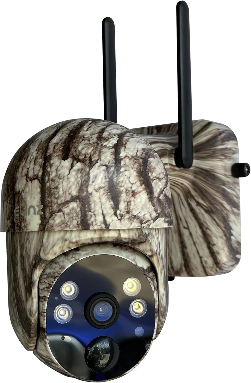 Elinz Camouflage Security Camera 4G Cellular PTZ Solar Powered Outdoor 3MP 2K HD Resolution 360Â° IP65 Colour Night Video, 2-Way Talk, PIR, Siren, for Trail Wildlife Surveillance CCTV