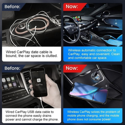 Wireless CarPlay Adapter for iPhone and Android, Stable Fast Mini Carplay Wireless Adapter, Plug and Play, Stable Car Control & No Delay,Mini Edition,Equipped with Bluetooth 5.3 and Dual-Band WiFi