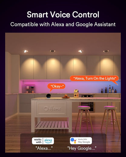 Lumary Smart Gimbal Recessed Lighting 4 Inch Pro, Dual-Controlled CCT Main & RGBAI Auxiliary WiFi LED Recessed Downlights, 270°+90° Adjustable Directional, Compatible with Alexa/Google, 4 Pack