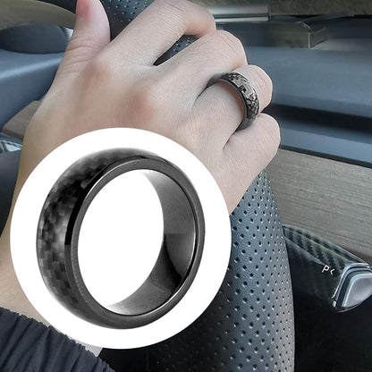 Tesla Smart Ring Black Carbon Fiber Smart Finger Keyring with Box Fit for Tesla Model X/S (12)