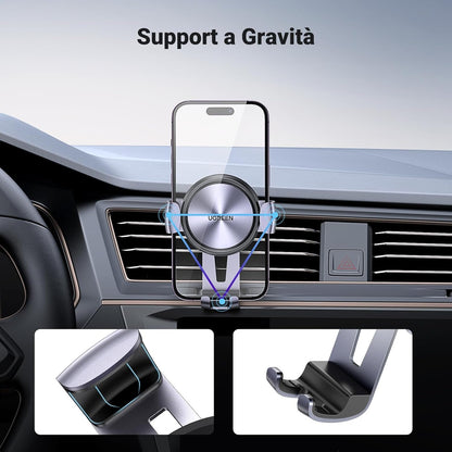 UGREEN Gravity Car Phone Holder, Car Air Vent Phone Holder, Compatible with iPhone 16 15 14 Plus Pro Max, Galaxy S24 Ultra S23 A14, Redmi Note 12 Pro, etc. Black