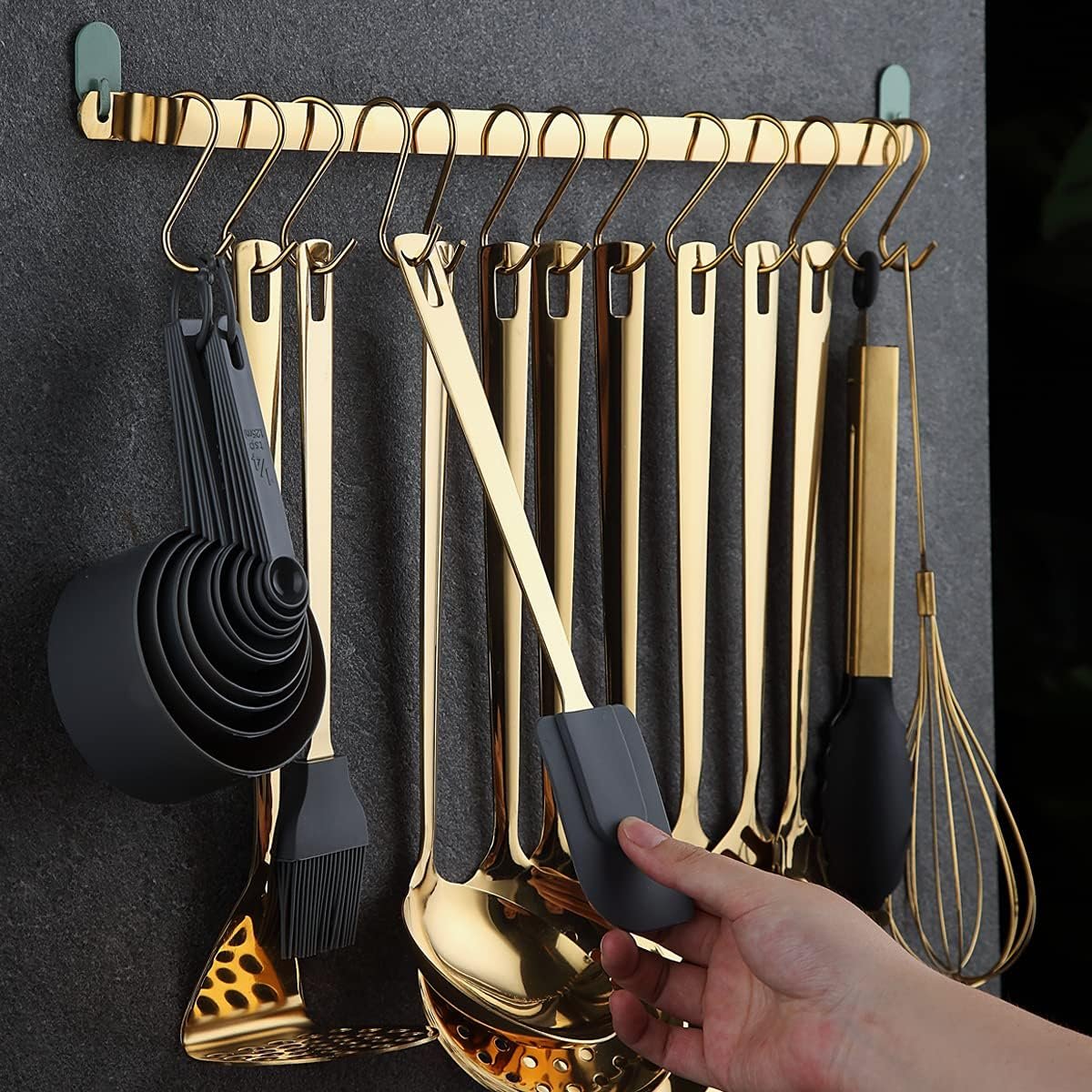 Stainless Steel Kitchen Utensil Set, Kyraton 37 Piece Kitchen Utensil Set, Kitchen Gadget Set with Non-Stick and Heat Resistant Utensil Holder