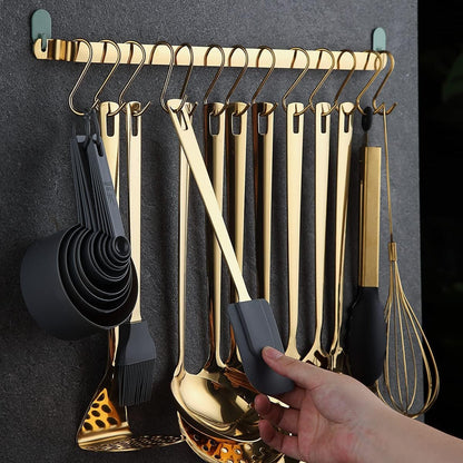 Stainless Steel Kitchen Utensil Set, Kyraton 37 Piece Kitchen Utensil Set, Kitchen Gadget Set with Non-Stick and Heat Resistant Utensil Holder
