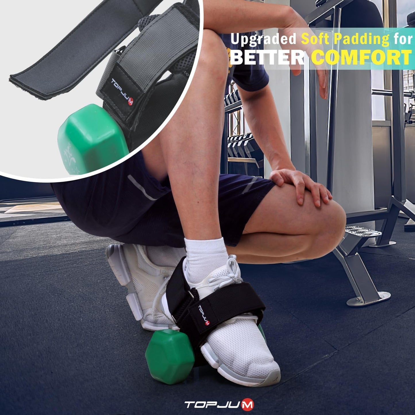 Dumbbell Foot Attachment, Tibialis Trainer, Adjustable Ankle Weights, Ankle Straps for Weight Lifting, Leg Workouts at Home for Hip Flexors, Shin Splint, Hamstring Curls, Leg extensions, Home Gym
