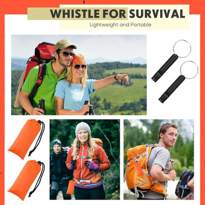 12 Set Emergency Sleeping Bag Survival Bivvy Sack Blanket with Whistles Lightweight Portable Thermal Survival Bag Thick Mylar Tent with Hood Extension Nylon Stuff Sack for Camping Hiking Outdoor
