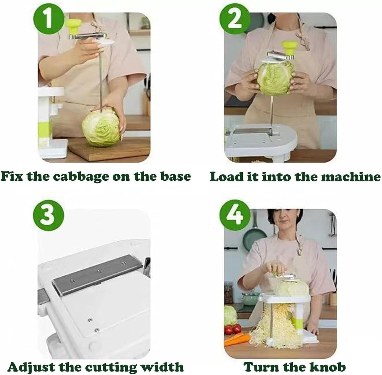 Cabbage Slicer Chopper - Manual Vegetable Cutter Tool, Stainless Steel Blade | Handheld Food Shredder Cutter Compact Salad Maker Used in Kitchen, Prep Setup, Home, Cooking Arrangement, Kitchen Helper