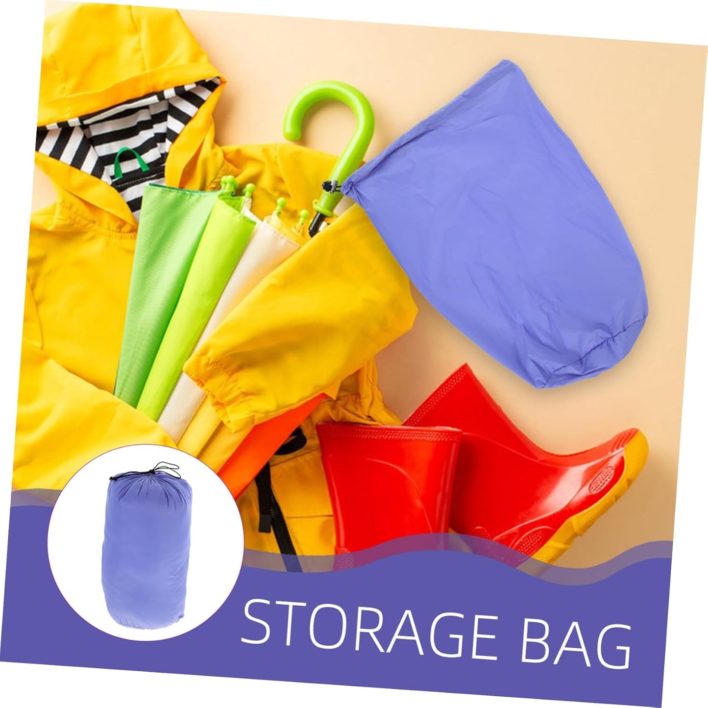 Milisten Travel-Friendly Down Jacket Bag Waterproof Small Camping Storage Drawstring Closure