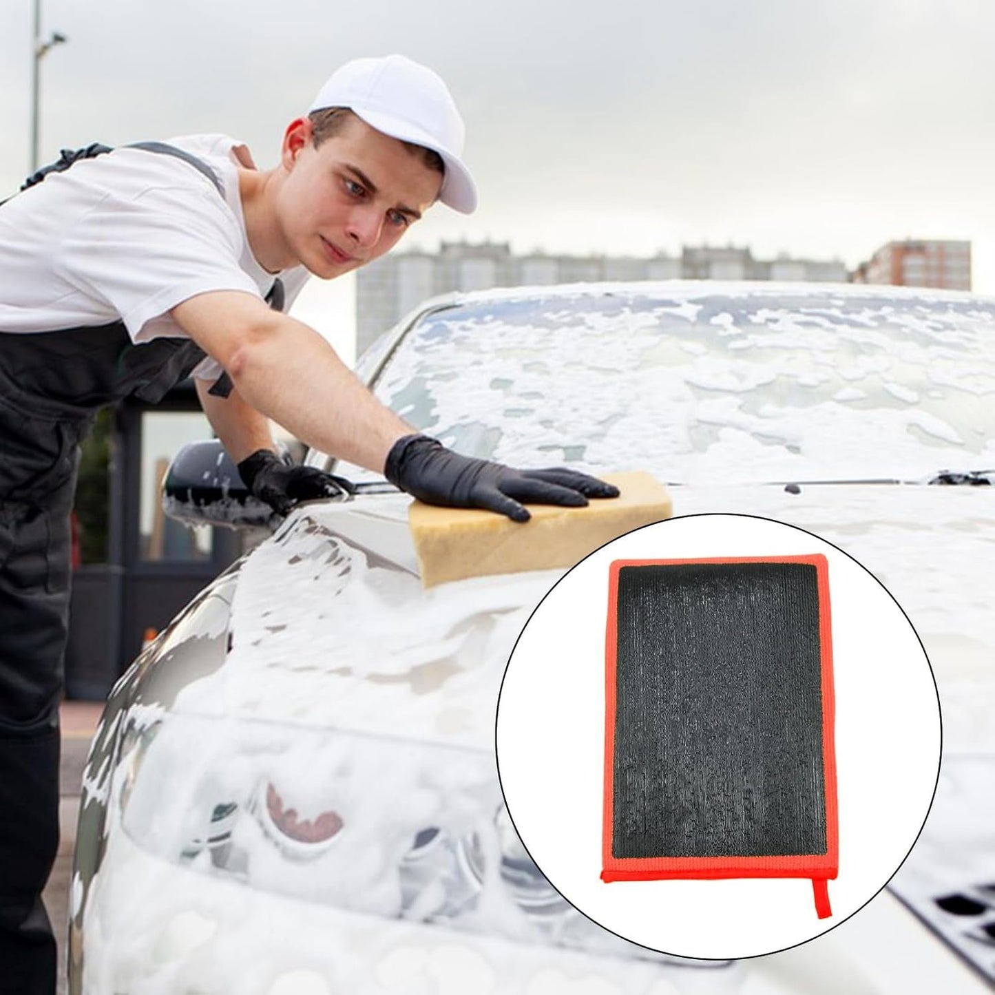 Clay Towel, Reusable Clays Cleaning Mitt, 8.62 Inch Professional Detailing Equipment, Portable Vehicle Supplies for Wheels, Painting, Side Panels
