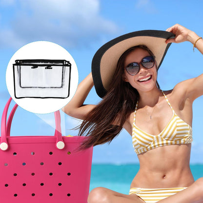 PEUTIER Clear Beach Bag Organizer for Bogg Bag, Waterproof Beach Bag Organizer Insert Tote Bag Organizer Divider Accessories for Bogg Bag X Large Size