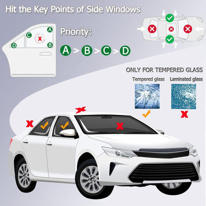 Window Breaker Seatbelt Cutter, Car Safety Hammer Glass Breaker and Seatbelt Cutter Car Emergency Escape Tool Kit Spring Type Glass Breaker Automotive Survival Tool for Land&Underwater (Black)