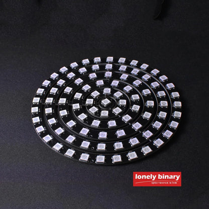 Lonely Binary 6-Pack WS2812B RGB LED Ring Set â€“ 93 Individually Addressable 5050 RGB LEDs, Modular Circular Dream Color Rings (110mmâ€“10mm) DC5V for Arduino, ESP32, Raspberry Pi, LED Art & DIY Projects