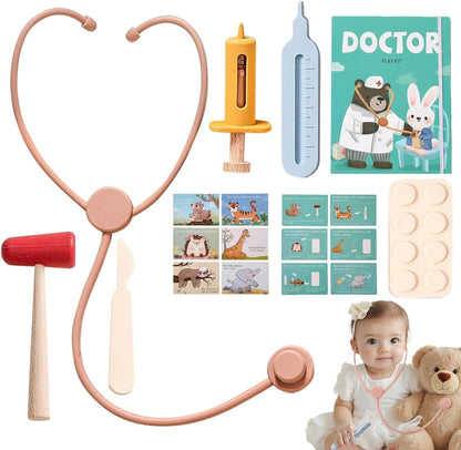 Kids Doctor Set, Pretend Doctor Kit , 36-Piece Role Play Equipment, 18.7x24.8cm, Simulation Stethoscope Toy, for Classroom, Interactive Learning, and Imaginative