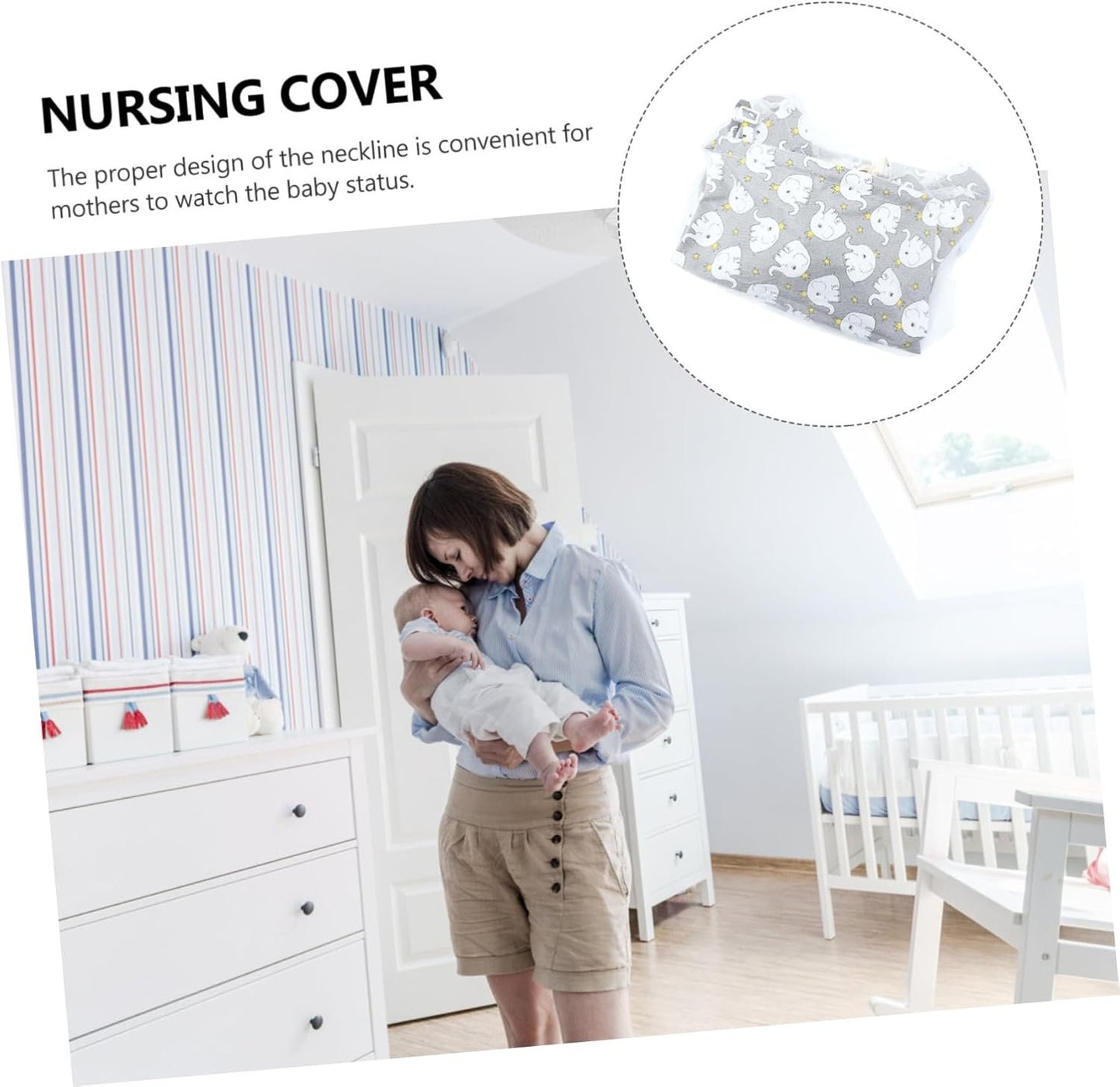 WATIIFUFU Nursing Cover for Baby Breastfeeding Breastfeeding Cover Privacy and Comfort Cotton Nursing Apron