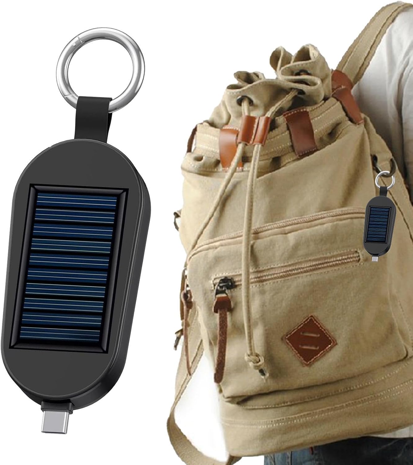 Solar Charger - Solar Powered Keychain Powers Bank, 3000mah Powers Bank | Portable Charger, Wireless Watch Charging, Travel Outdoor Camping Powers Bank, Waterproof Powers Bank