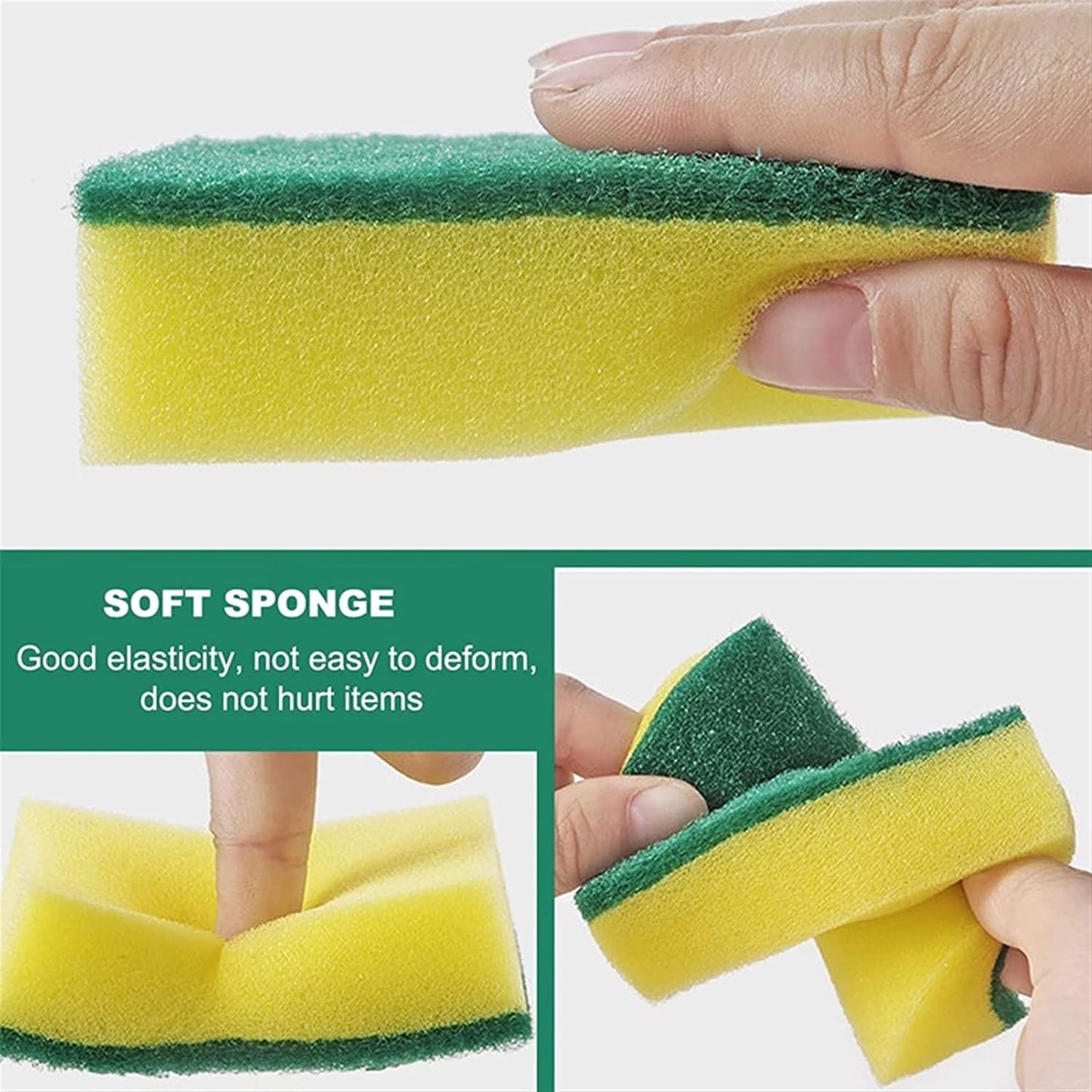 QTANZIQI Kitchen Cleaning Essential Dual Function Dish Sponge Set