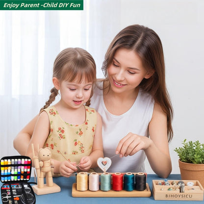 Portable Sewing Kit for Traveler Adults Kids Teens Beginner Mom Grandma,Mini Sewing Supplies Accessories Contains Thread,Needles,Scissors,Measuring Tape, Dorm Room Essential,Emergency Repair,Home DIY