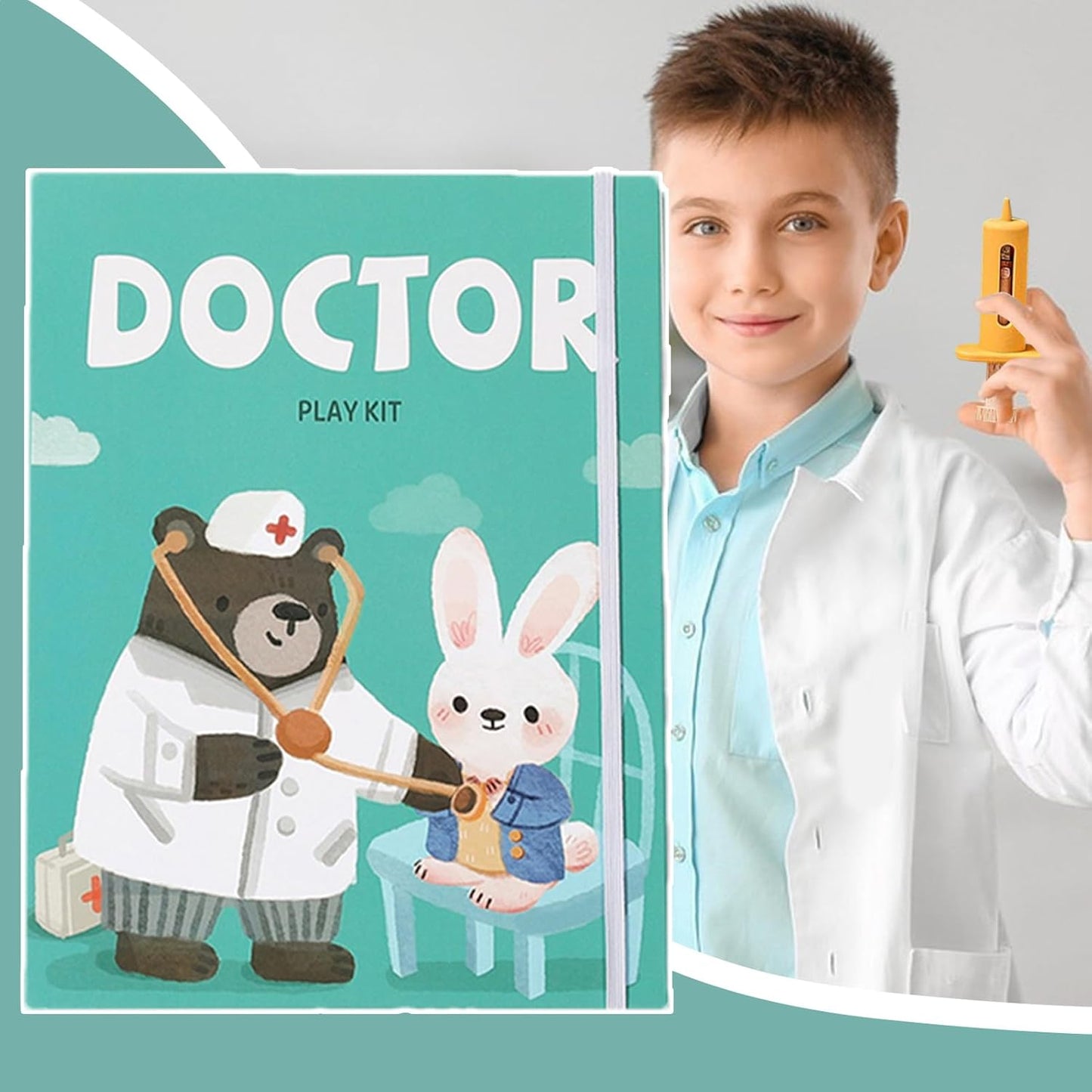 Kids Doctor Set, Pretend Doctor Kit , 36-Piece Role Play Equipment, 18.7x24.8cm, Simulation Stethoscope Toy, for Classroom, Interactive Learning, and Imaginative