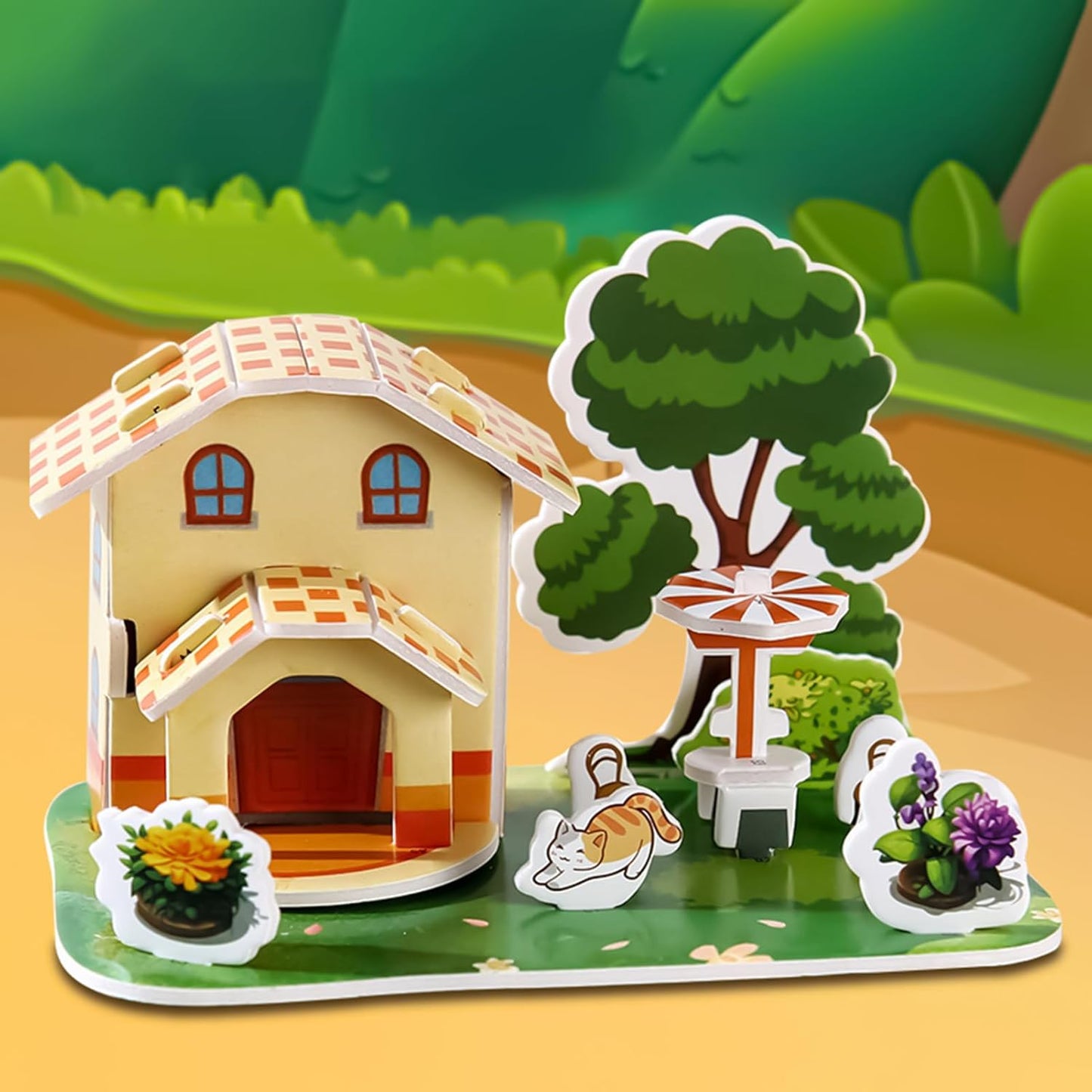 Kids Three-Dimensional Puzzle Kit, Educational Miniature Scene Puzzle Toy, 4.72 Inches, Interactive Early Learning Activity for Boys, Girls, Home Play, Creativity Development