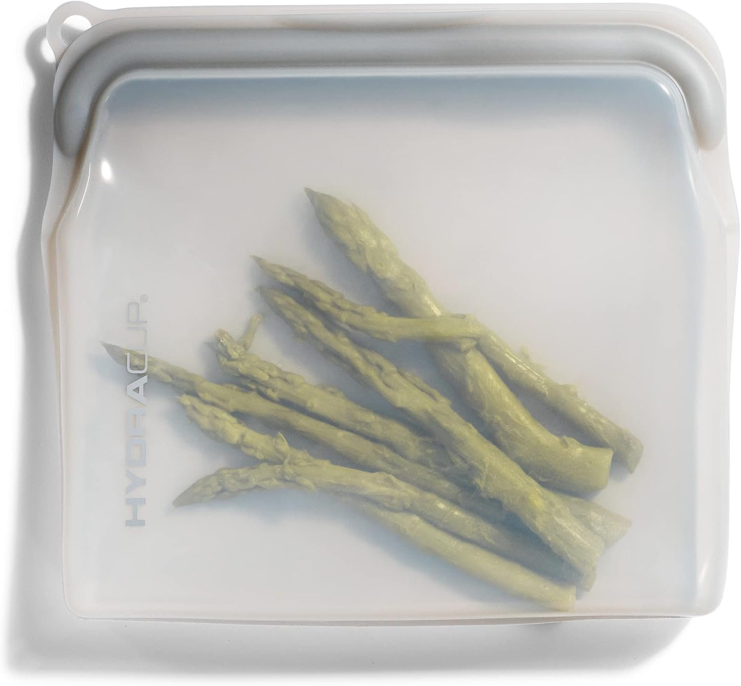 6 PACK - Hydra Cup Reusable Food Storage Silicone Bags, 30 ounces, Press to Lock, Stash Snacks & Meal Prep, Sandwich Size, Microwave, Oven, & Freezer Safe.