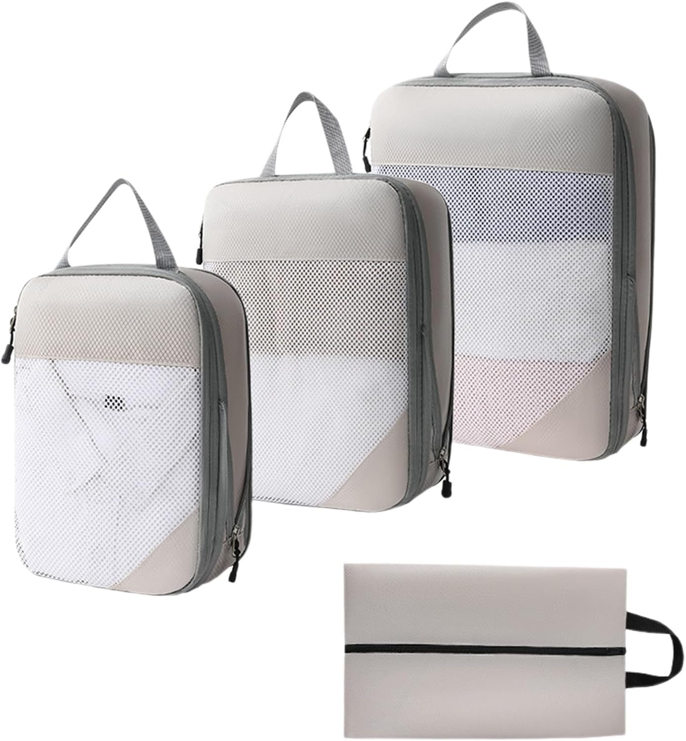 Compression Packing Cubes For Travel - 4-Piece Lightweight Luggage Organizer Set | Space-Saving Suitcase Cubess For Clothes, Ideal Travell Accessories For Packing Efficiency And Organization