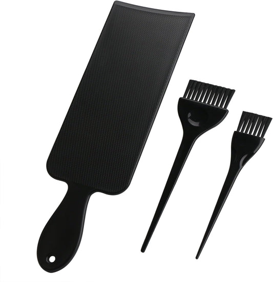 Segbeauty Black Highlight Board and Hair Tint Brush Set, Salon Hairdresser Highlighting Paddle & Hair Colouring Brush - Perfect for Hair Painting/Balayage Highlights