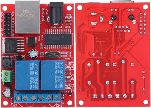 Controller Module LAN Ethernet 2 Way Relay Board Delay Switch DC5V-24V for Smart Home Automation