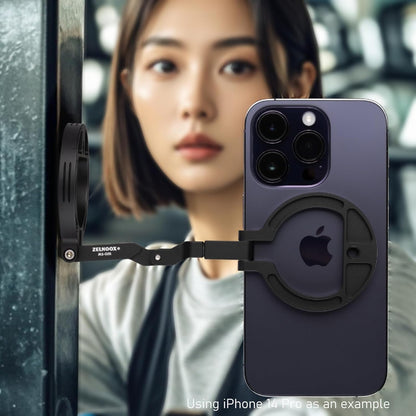 Double Magnetic Ring Phone Holder – Attach to Any Iron Surface | 1/4" Screw Hole | Compatible with iPhone 16/15/14/13/12 Pro Max Series & Magnetic Cases (MS-02R)