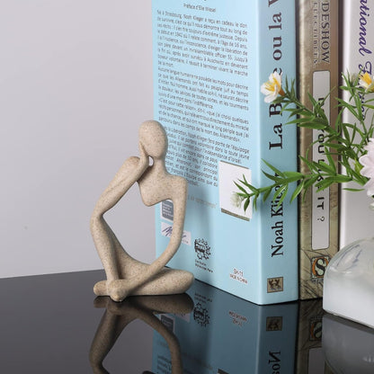 Irayin Abstract Thinker Statue Sculpture, Home Decorative Figurines, Abstract Sculpture in Polyresin, Modern Ornaments Living Room, Decorative Figurines House - Rocks
