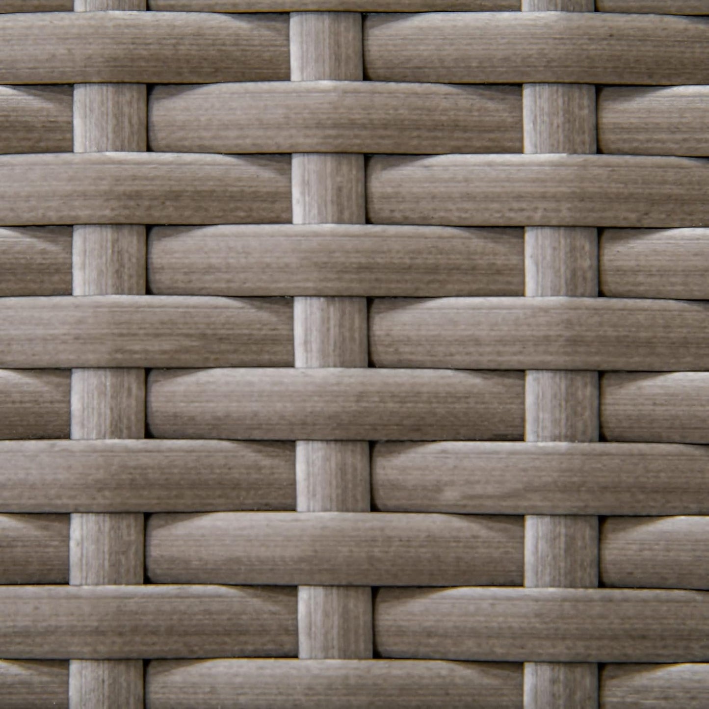 Outsunny Patio Wicker Dining Table with Umbrella Hole, 34 Inch Outdoor PE Rattan Coffee Table with Plastic Board Under The Woven Table Top for Patio, Garden, Balcony, Light Grey