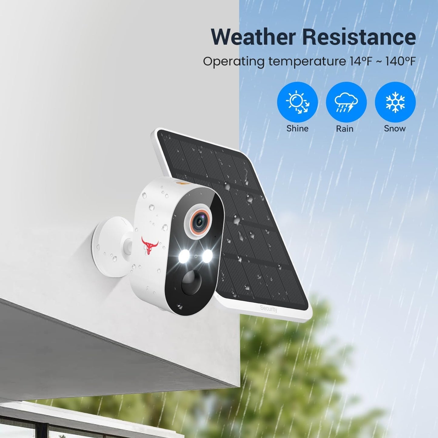 1080p Solar Security Camera Wireless, Smart AI Human Detection, 2-Way Audio, Color Night Vision, Cloud Storage, 2.4G WiFi, Indoor/Outdoor Surveillance Bullet Cam (1 Pack)