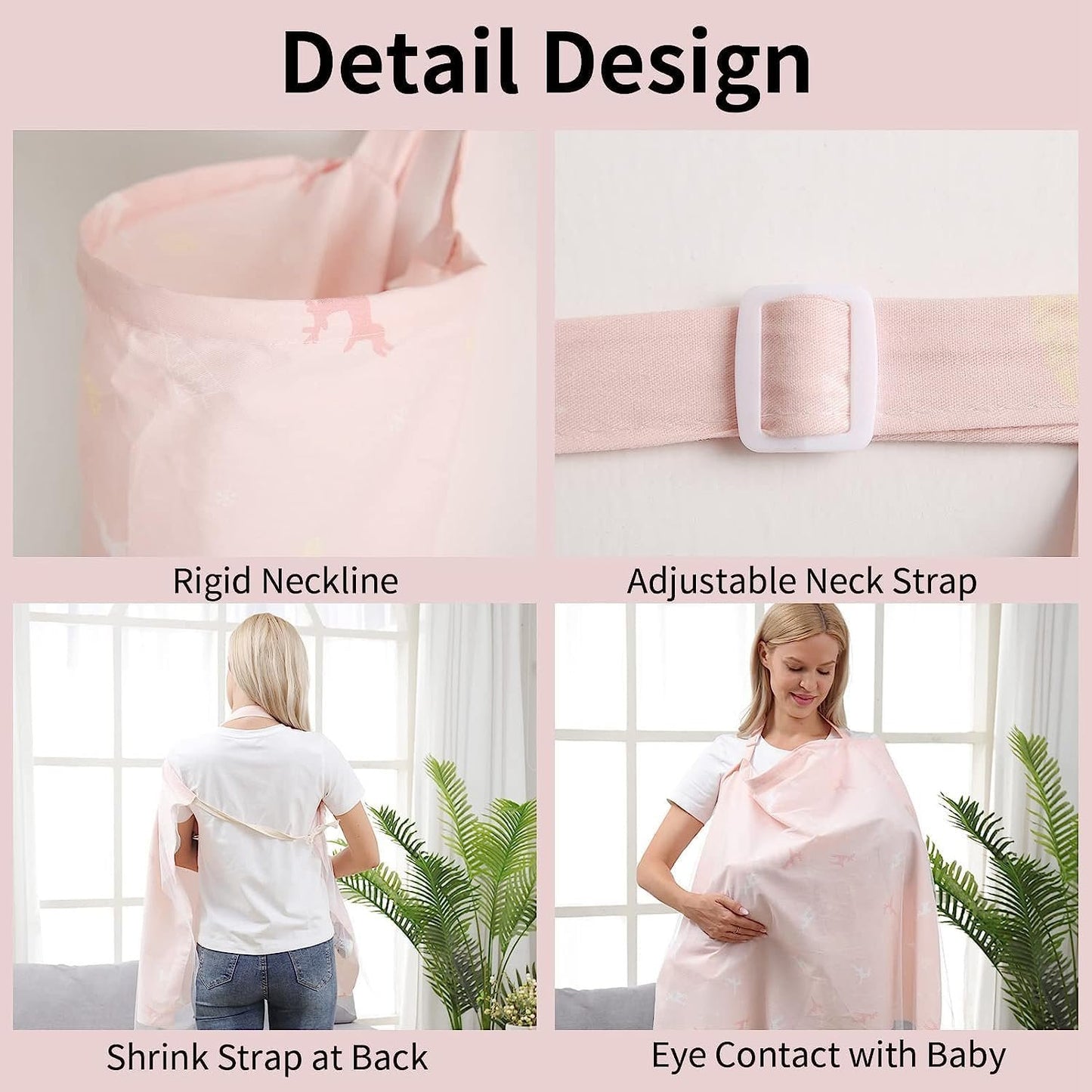 Baby Nursing Covers for Baby Breastfeeding, Breast Feeding Cover with Breathable Lace Screen Yarn and Rigid Hoop for Mother Nursing Apron, 360Â° Full Privacy (Love Crown)