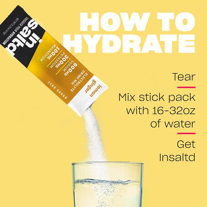Insaltd™ Sugar Free Electrolytes Powder Packets with No Stevia Aftertaste | High-Potency Hydration Packets | Keto Electrolyte Drinks | Intermittent Fasting Drink Mix | 28 Pack